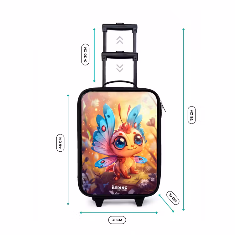 Valerio vlinderachtig Kinderkoffer - Zwart klein -productfoto_formaten