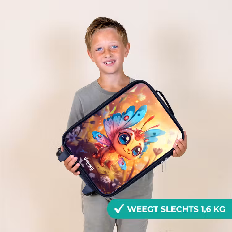 Valerio vlinderachtig Kinderkoffer - Zwart klein -sfeer4_NL