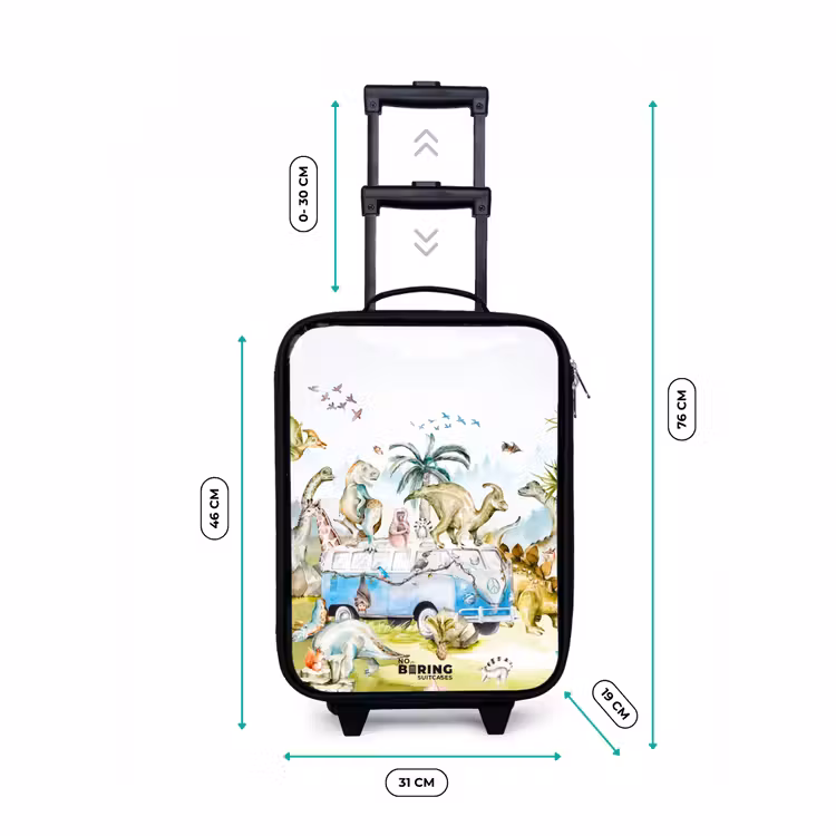 Busje met dino's Kinderkoffer - Zwart klein -productfoto_formaten