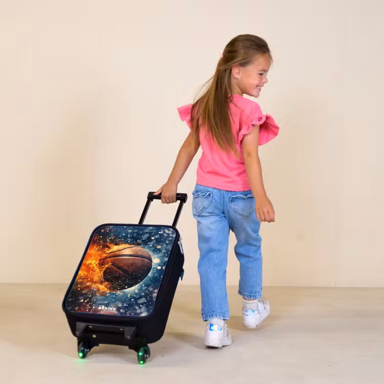 Bruisende basketbal Kinderkoffer - Zwart klein -sfeer1