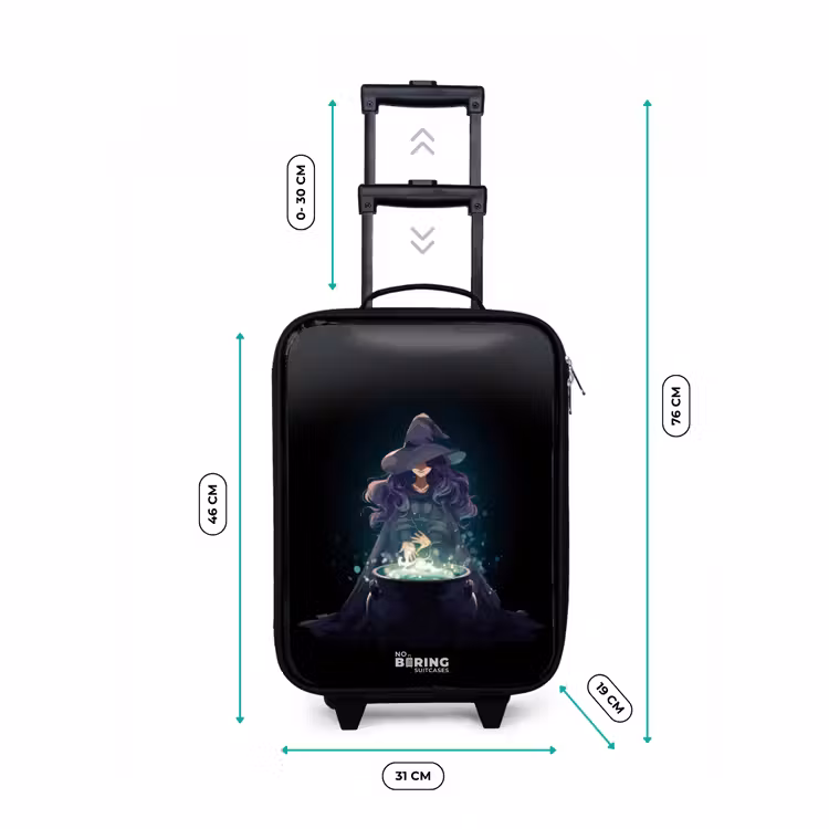 Heks - Ketel - Tover Kinderkoffer - Zwart klein -productfoto_formaten