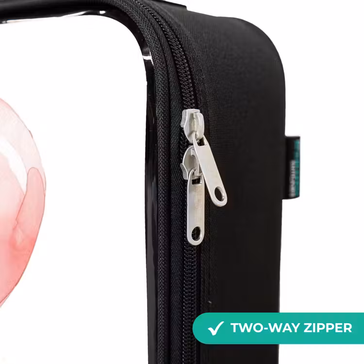 Zebra met roze ballon Kinderkoffer - Zwart klein -rits_UK