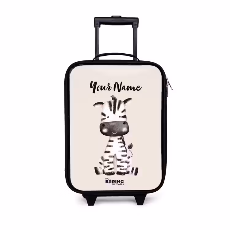 Zoë Zebra Kinderkoffer - Zwart klein -3d