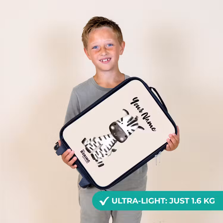 Zoë Zebra Kinderkoffer - Zwart klein -sfeer4_UK
