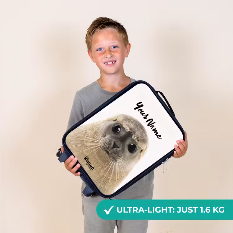 Zyon Zeehond Kinderkoffer - Zwart klein -sfeer4_UK