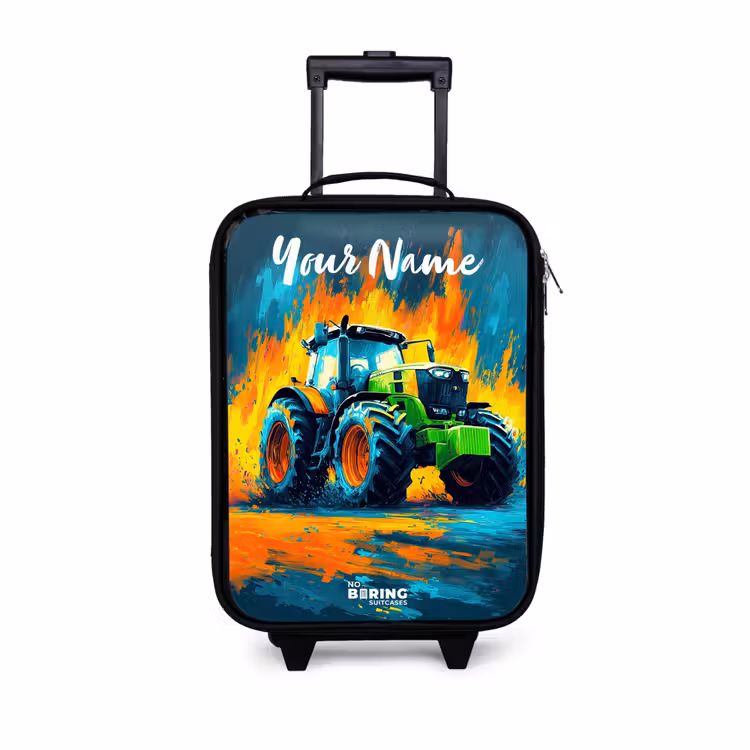 Abstract - Tractor - Groen Kinderkoffer - Zwart klein -3d