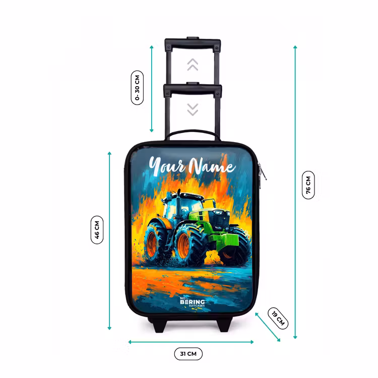 Abstract - Tractor - Groen Kinderkoffer - Zwart klein -productfoto_formaten