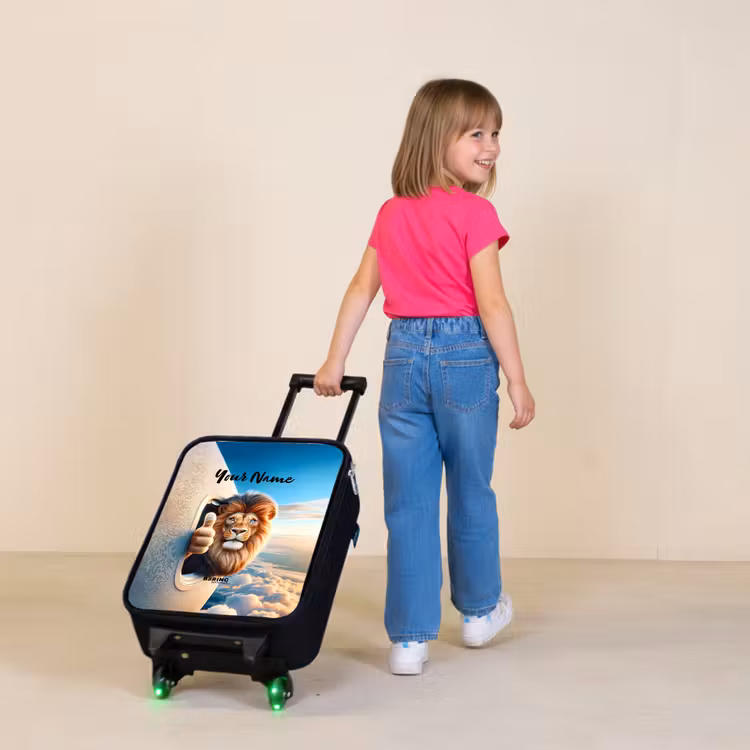 Luchtpiloot leeuw Kinderkoffer - Zwart klein -sfeer1