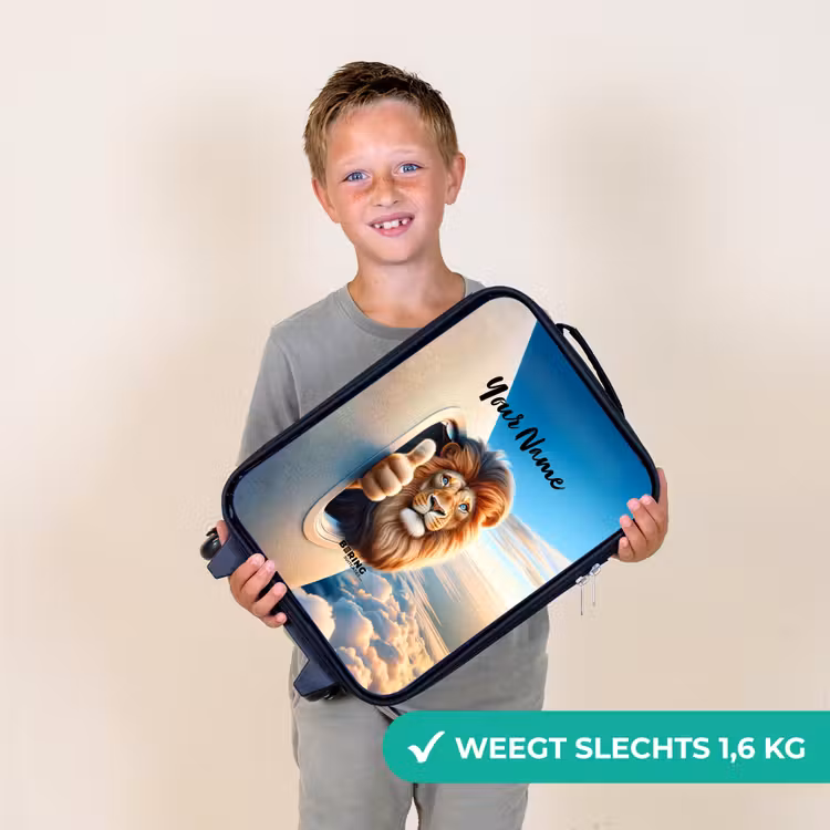Luchtpiloot leeuw Kinderkoffer - Zwart klein -sfeer4_NL