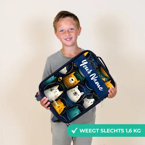Dieren - Sterren - Planeten - Astronaut Kinderkoffer - Zwart klein -sfeer4_NL