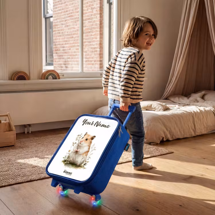 Dier - Natuur - Hamster Kinderkoffer - Blauw klein -sfeer1