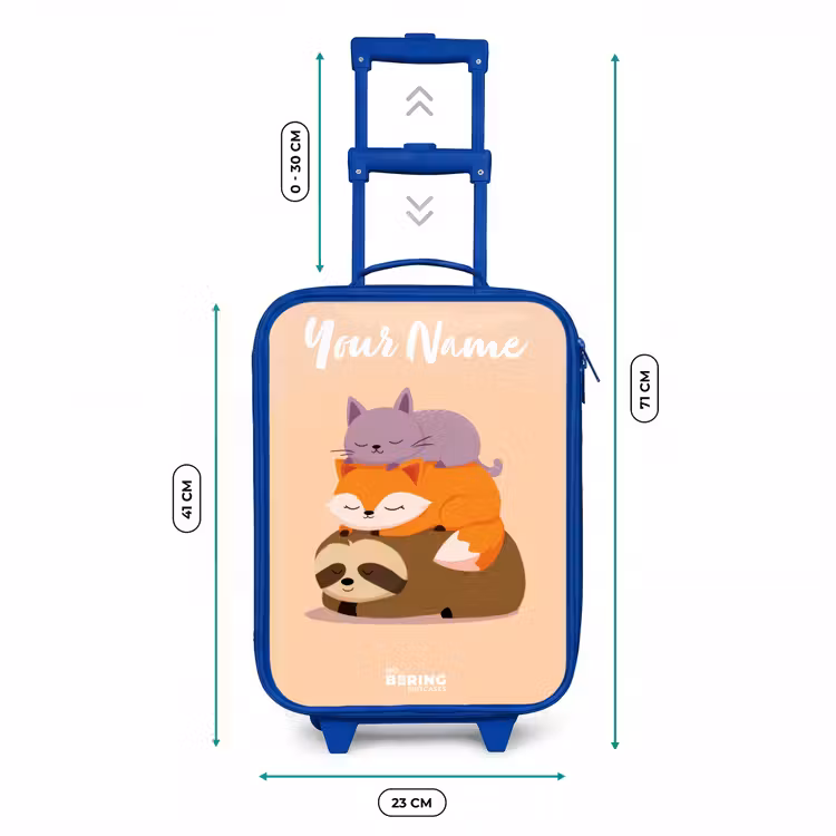 Dieren - Slapen - Samen Kinderkoffer - Blauw klein -productfoto_formaten