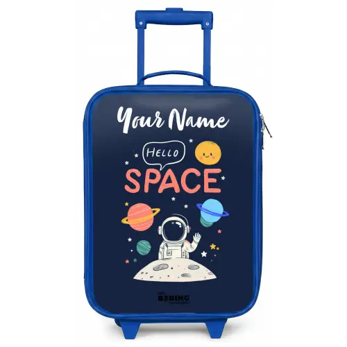 Astronaut - Quote - Planeten - Sterren Kinderkoffer - Blauw klein -zz3dotto