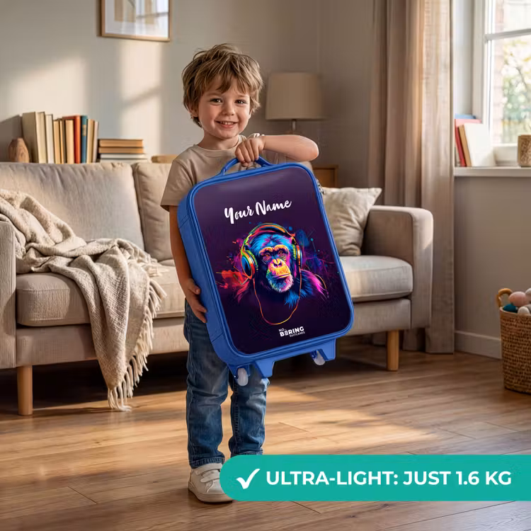Baviaan Beats Kinderkoffer - Blauw klein -sfeer2_EN