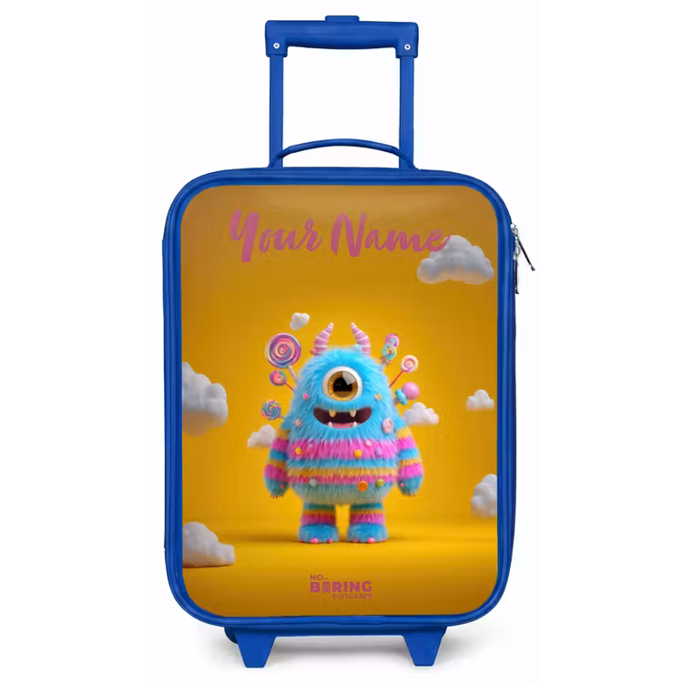 Snoep - Monster - Regenboog Kinderkoffer - Blauw klein -zz3dotto