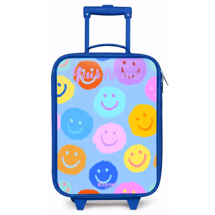 Vrolijk patroon van smileys Kinderkoffer - Blauw klein -zz3dotto