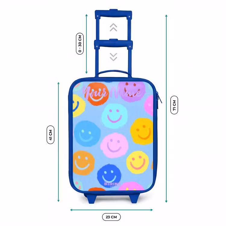 Vrolijk patroon van smileys Kinderkoffer - Blauw klein -productfoto_formaten