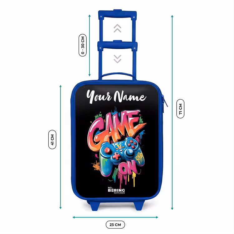 Controller - Game - Graffiti - Tekst Kinderkoffer - Blauw klein -productfoto_formaten