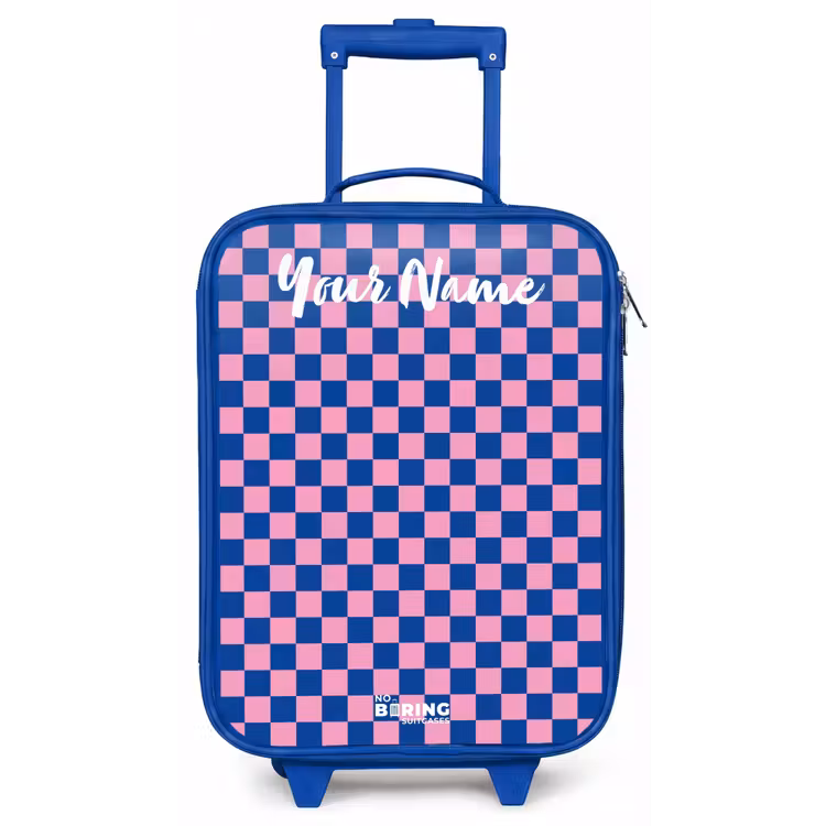 Blokjes - Blauw - Roze Kinderkoffer - Blauw klein -zz3dotto