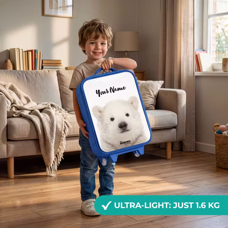 Schattige Ijsbeer Kinderkoffer - Blauw klein -sfeer2_EN