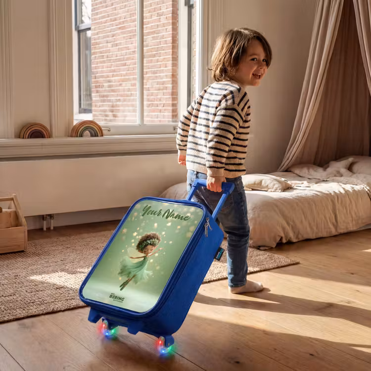 Dansende fee in groen licht Kinderkoffer - Blauw klein -sfeer1