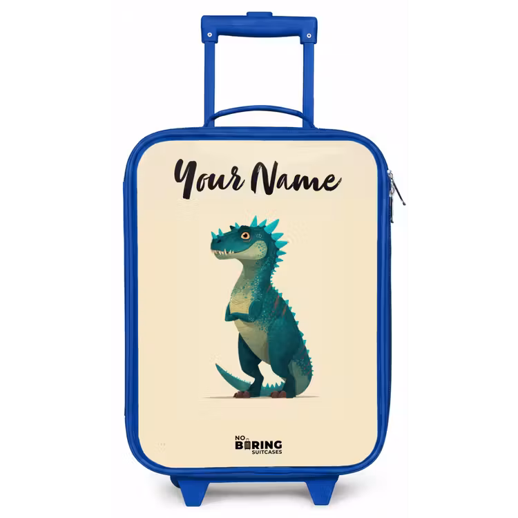 Dino - Dier - Blauw - Groen Kinderkoffer - Blauw klein -zz3dotto