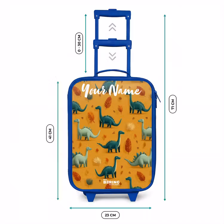Dino - Dieren - Patroon Kinderkoffer - Blauw klein -productfoto_formaten