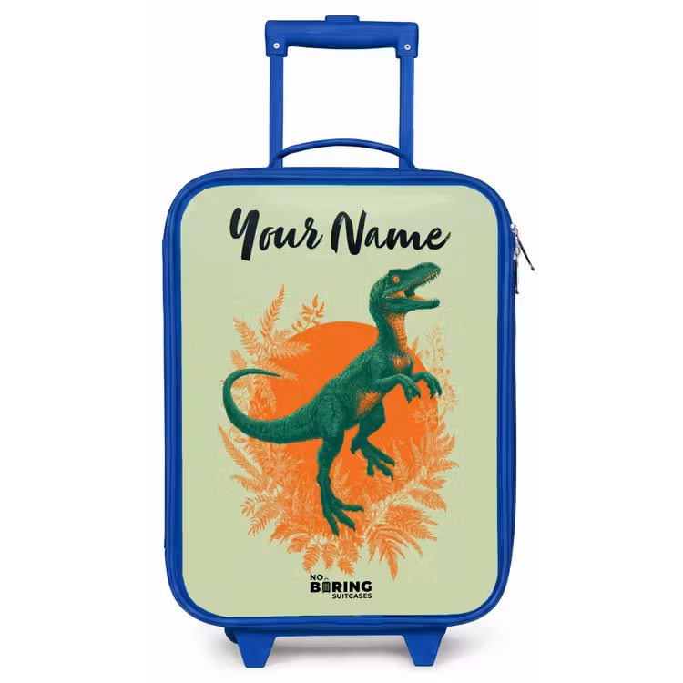 Dino - Natuur - Groen Kinderkoffer - Blauw klein -zz3dotto