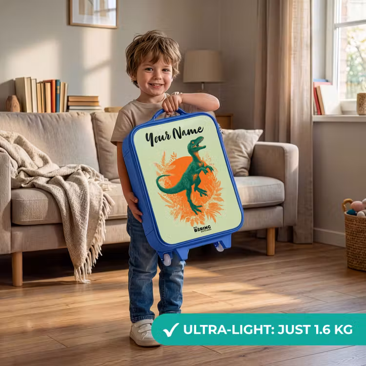 Dino - Natuur - Groen Kinderkoffer - Blauw klein -sfeer2_EN