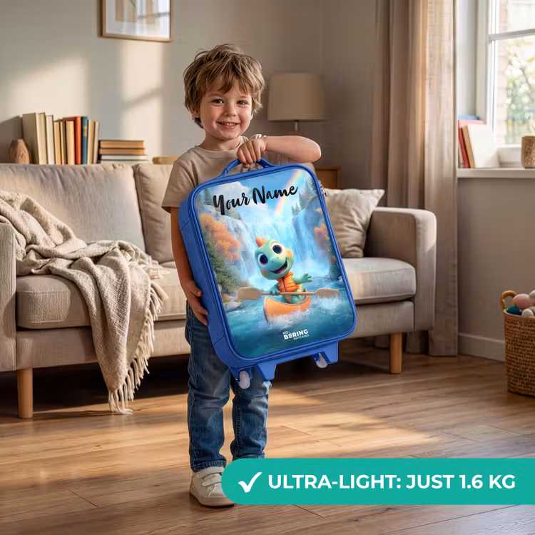 Dino - Natuur - Waterval Kinderkoffer - Blauw klein -sfeer2_EN