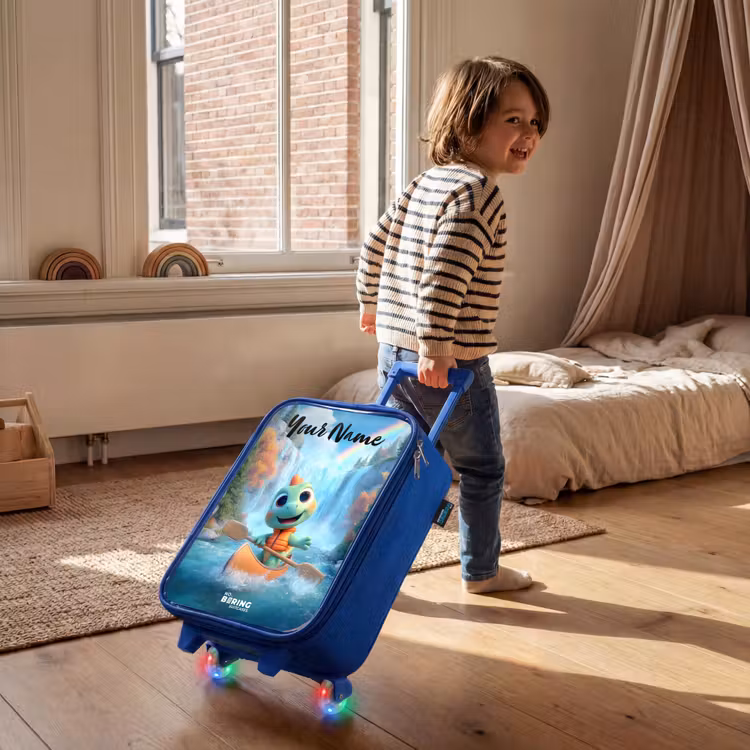 Dino - Natuur - Waterval Kinderkoffer - Blauw klein -sfeer1
