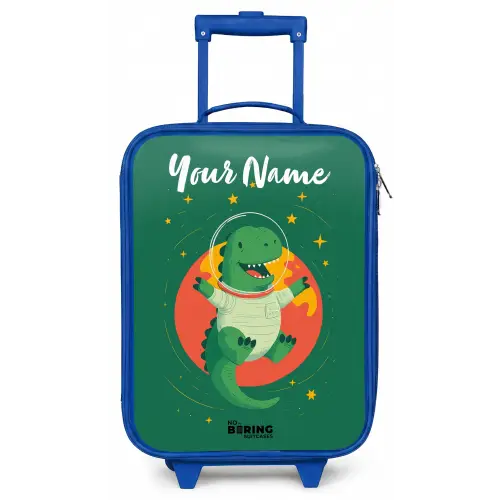 Dino - Planeet - Sterren - Groen Kinderkoffer - Blauw klein -zz3dotto