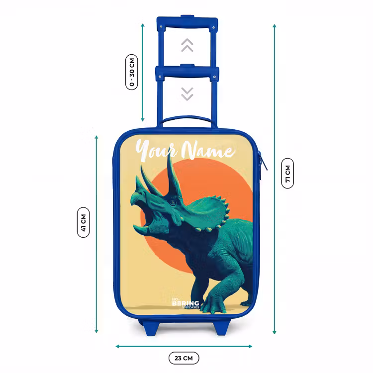 Dino - Triceratops - Dier Kinderkoffer - Blauw klein -productfoto_formaten