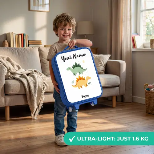 Dinos - Dieren - Groen - Oranje Kinderkoffer - Blauw klein -sfeer2_EN