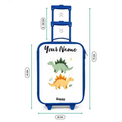 Dinos - Dieren - Groen - Oranje Kinderkoffer - Blauw klein -productfoto_formaten