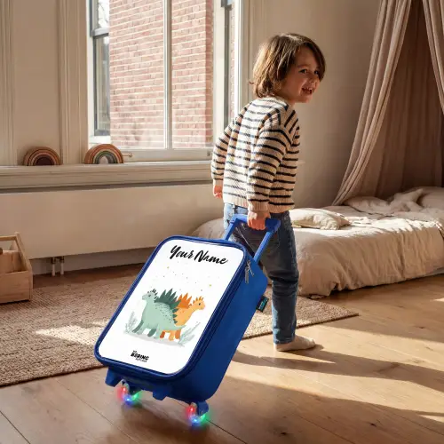Dinos - Dieren - Sterren Kinderkoffer - Blauw klein -sfeer1
