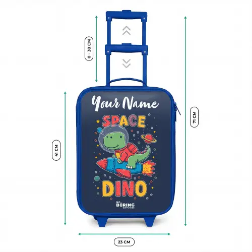 Dinosaurus - Groen - Raket - Sterrenhemel Kinderkoffer - Blauw klein -productfoto_formaten