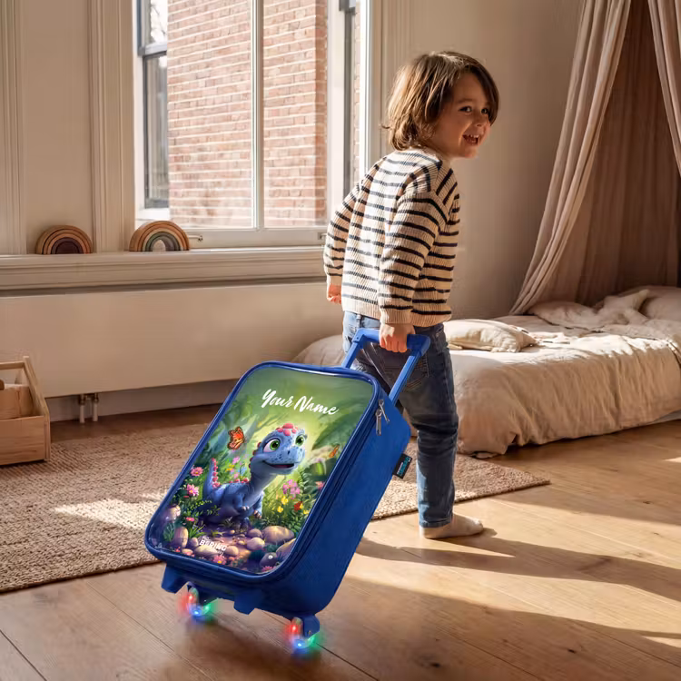Donny Dino Kinderkoffer - Blauw klein -sfeer1
