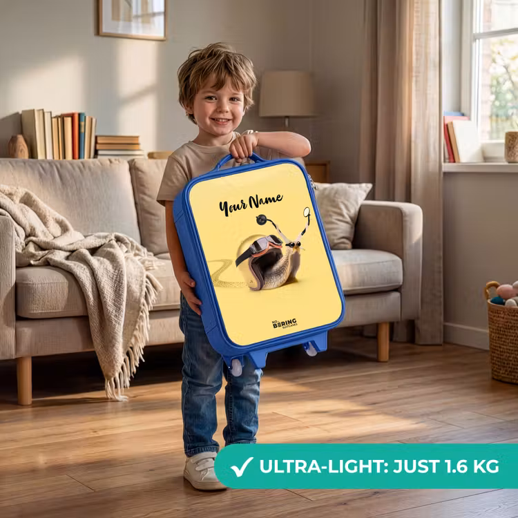 Escar-Go - Geel Kinderkoffer - Blauw klein -sfeer2_EN