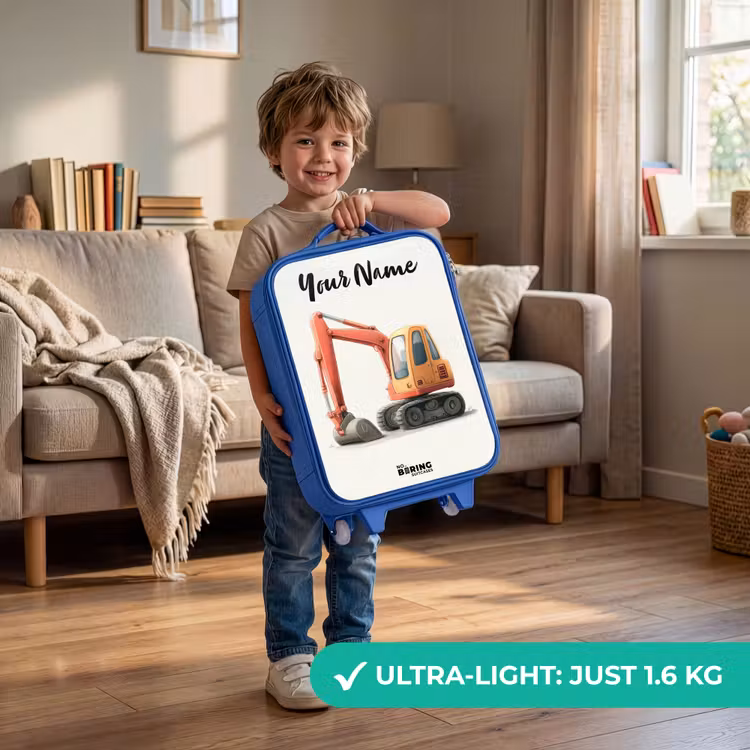 Graafmachine - Getekend - Oranje Kinderkoffer - Blauw klein -sfeer2_EN