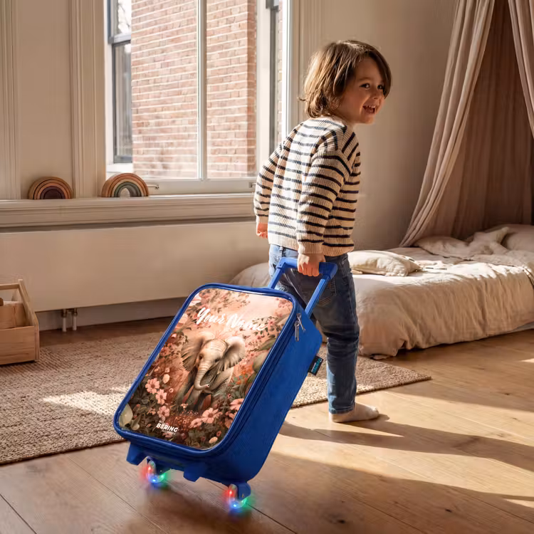 Flora flapoor Kinderkoffer - Blauw klein -sfeer1