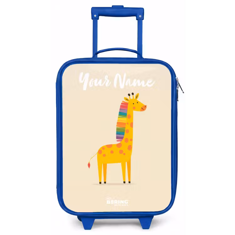 Giraffe - Dier - Kleurrijk Kinderkoffer - Blauw klein -zz3dotto