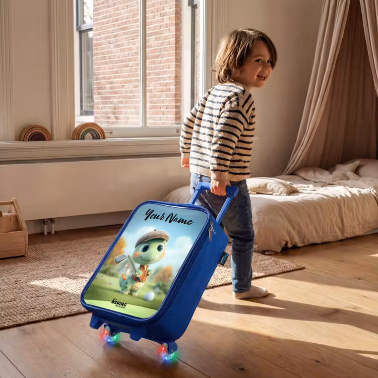 Golf - Dino - Groen Kinderkoffer - Blauw klein -sfeer1