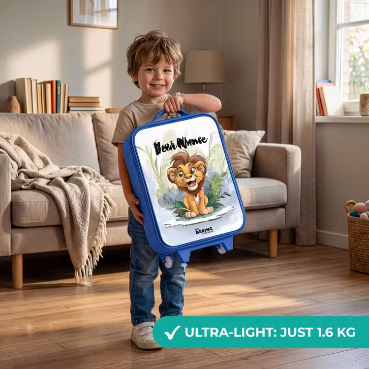 Guusje giraf Kinderkoffer - Blauw klein -sfeer2_EN