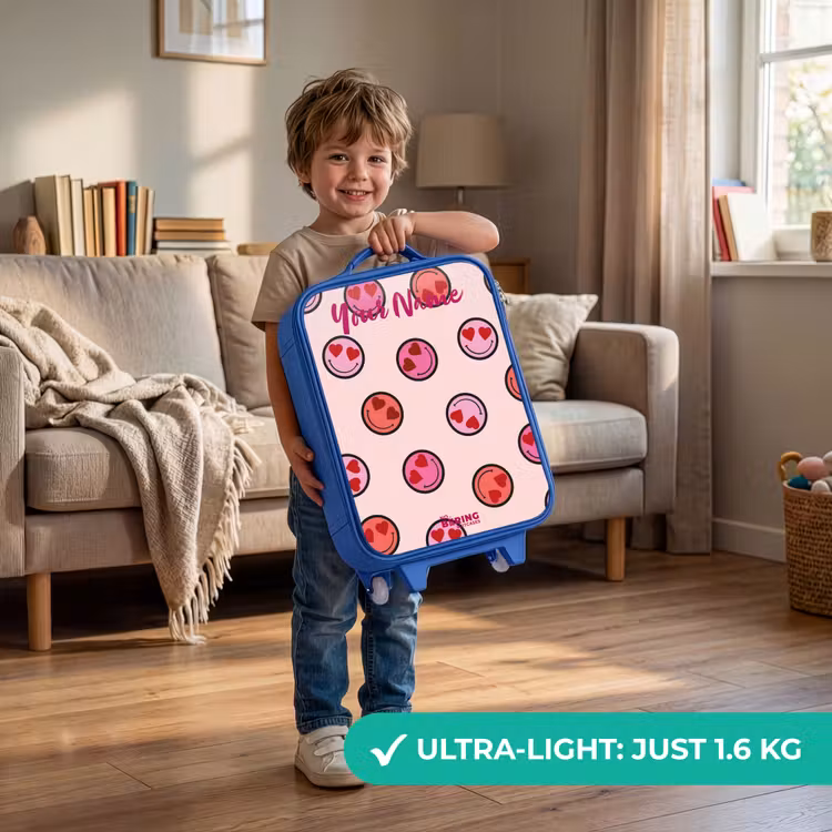 Hartje - Smiley - Patroon Kinderkoffer - Blauw klein -sfeer2_EN