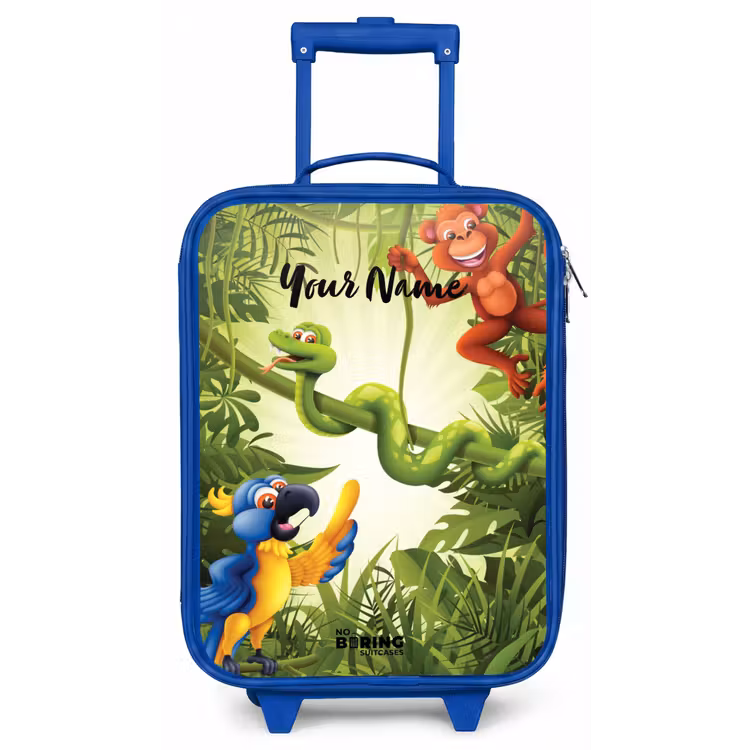 Jolige jungle Kinderkoffer - Blauw klein -zz3dotto