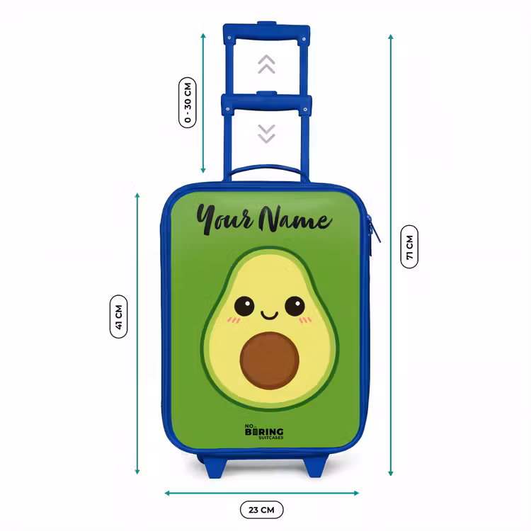 Kawai - Avocado - Groen Kinderkoffer - Blauw klein -productfoto_formaten