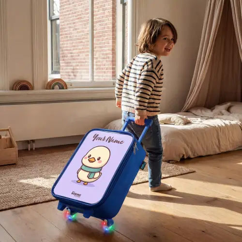 Kawai - Eend - Sjaal Kinderkoffer - Blauw klein -sfeer1
