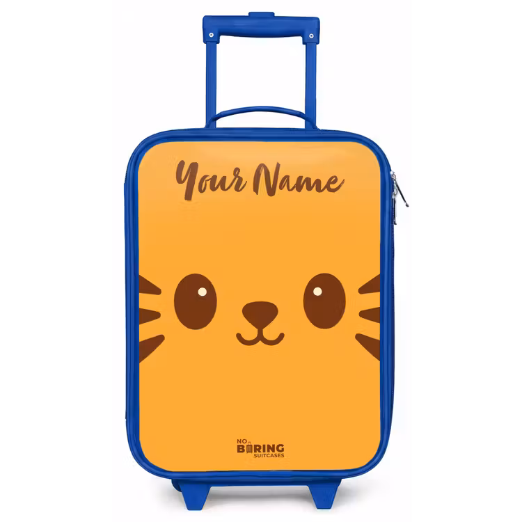Kawai - Tijger - Oranje Kinderkoffer - Blauw klein -zz3dotto