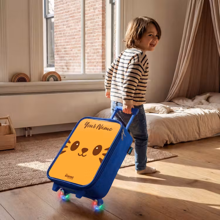 Kawai - Tijger - Oranje Kinderkoffer - Blauw klein -sfeer1